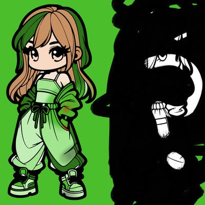 girl in crop top and baggy pants