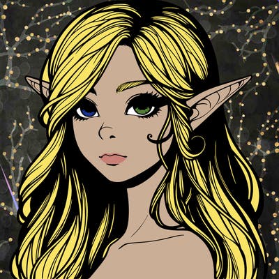 elf girl realistic dark fantasy