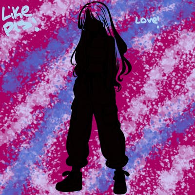 girl in baggy pants crop top and long hair