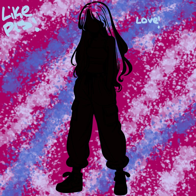 girl in baggy pants crop top and long hair