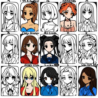 girls that look diffrent anime