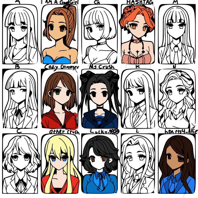 girls that look diffrent anime