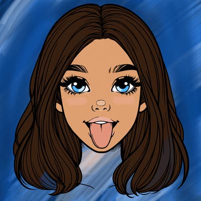 realistic girl with her tongue out