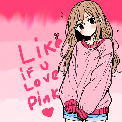 manga teen girl  in a sweater and baggy pants