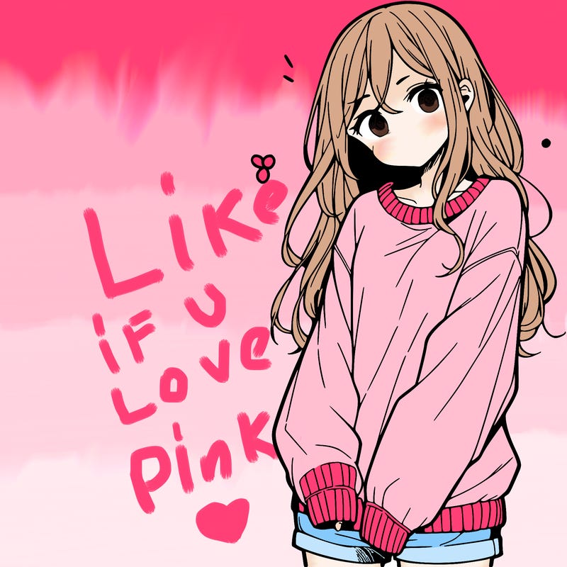 manga teen girl  in a sweater and baggy pants