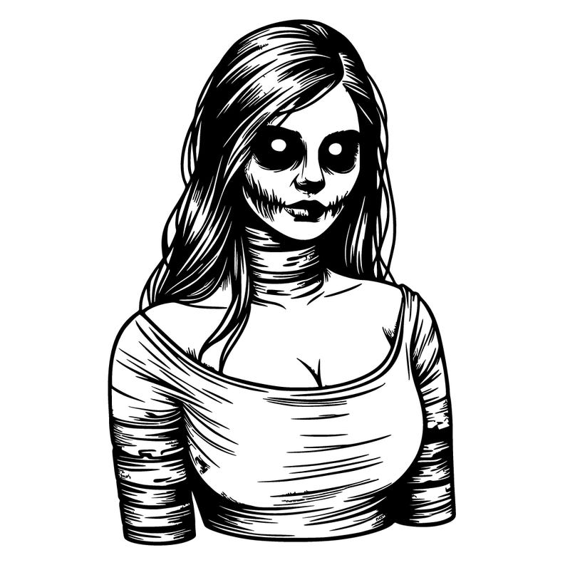 realistic female horror character