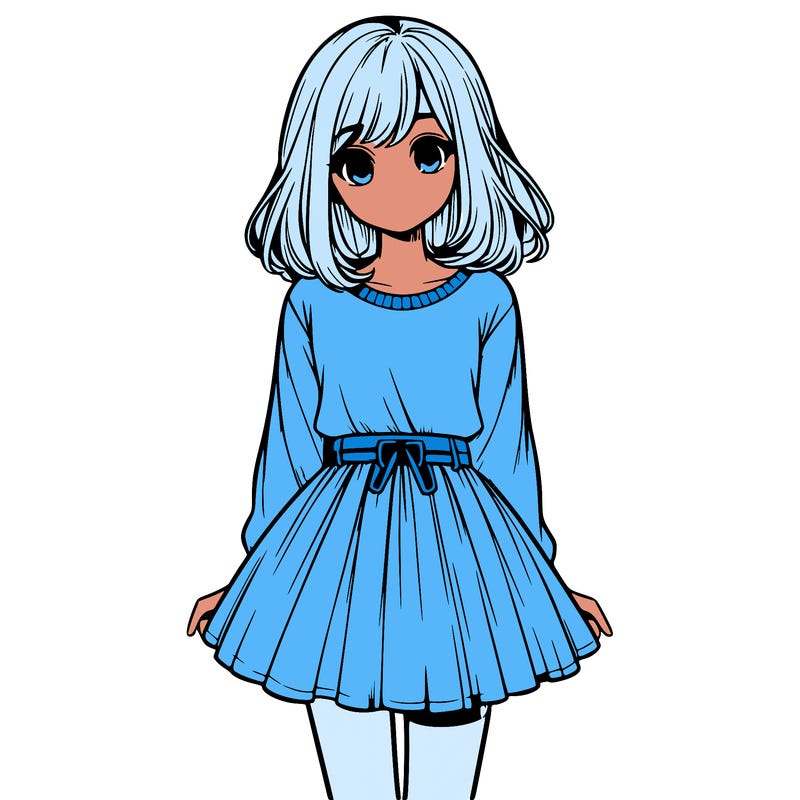 realistic girl with a skirt on