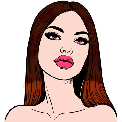 realistic woman with full lips