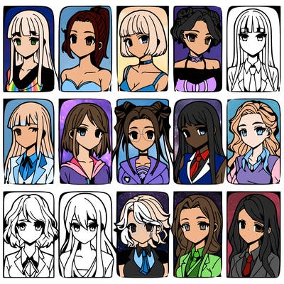 girls that look diffrent anime
