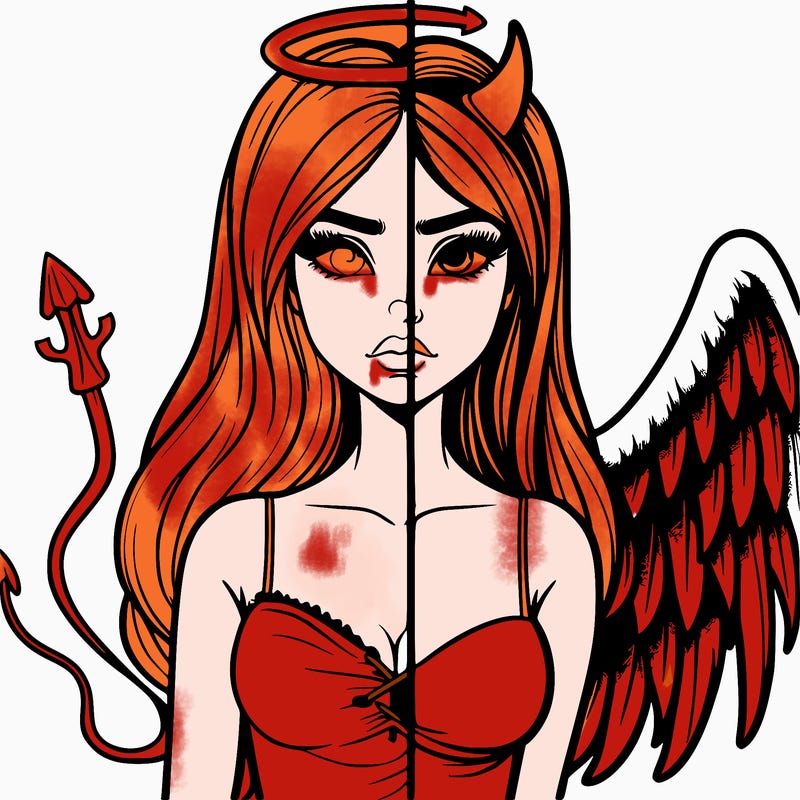 devil vs angel realistic girl