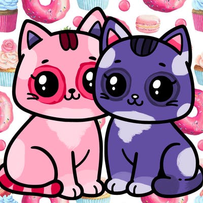 two cats next to each other