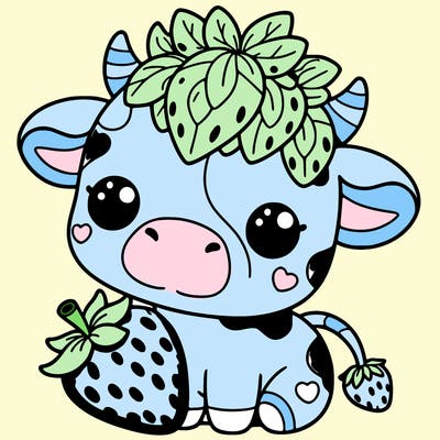 cute strawberry cow