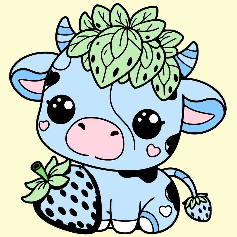 cute strawberry cow