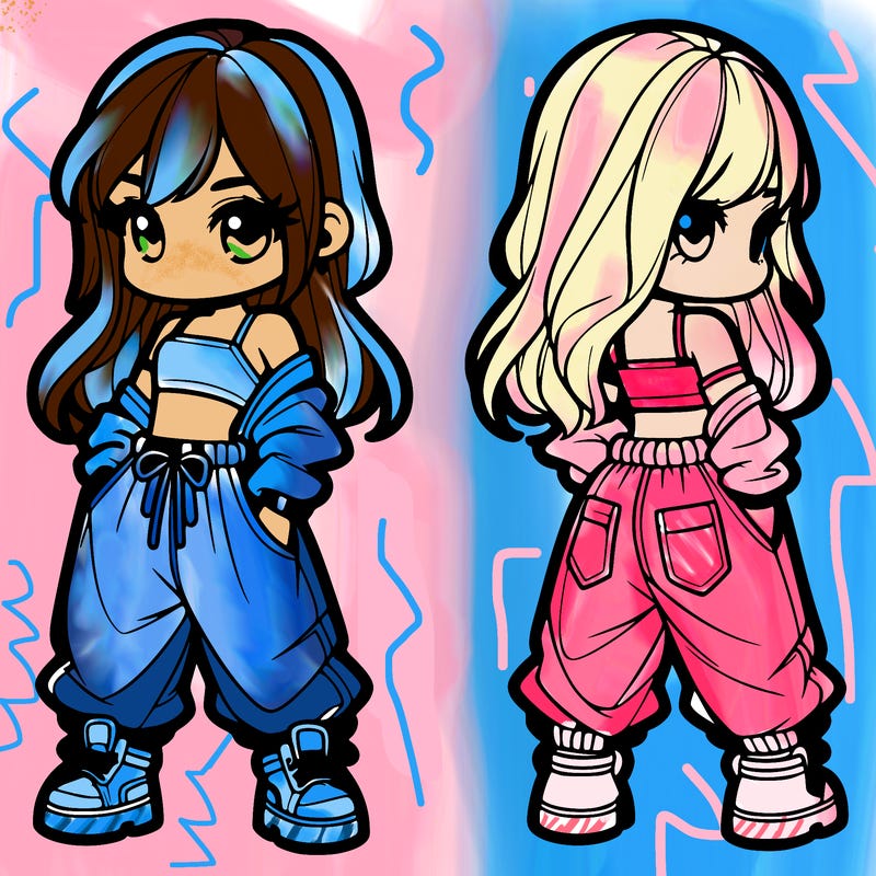 girl in crop top and baggy pants