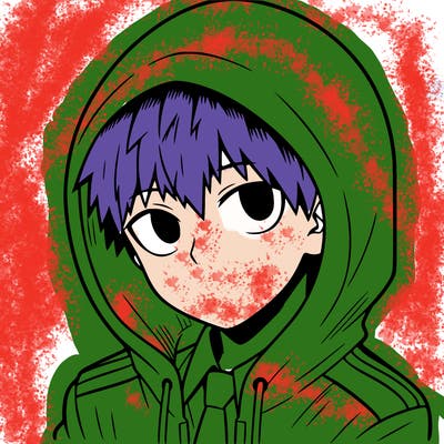 manga character with a hoodie
