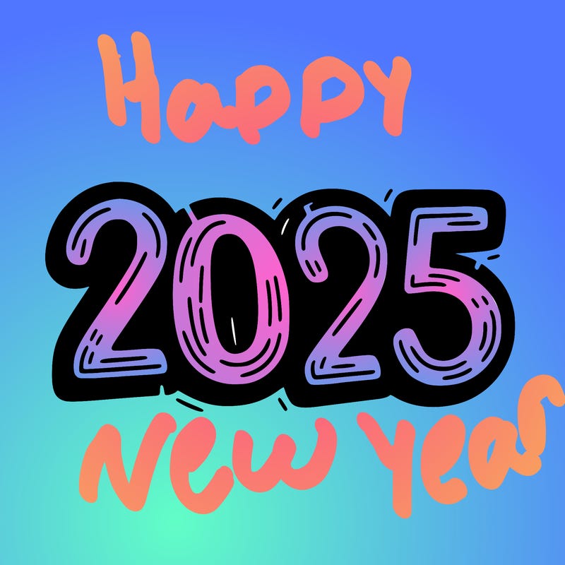 one line scrawled numbers sketch design “2025”