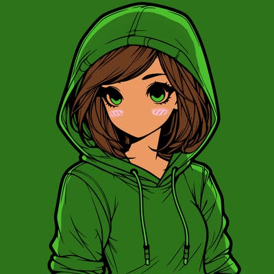 realistic girl with hoodie