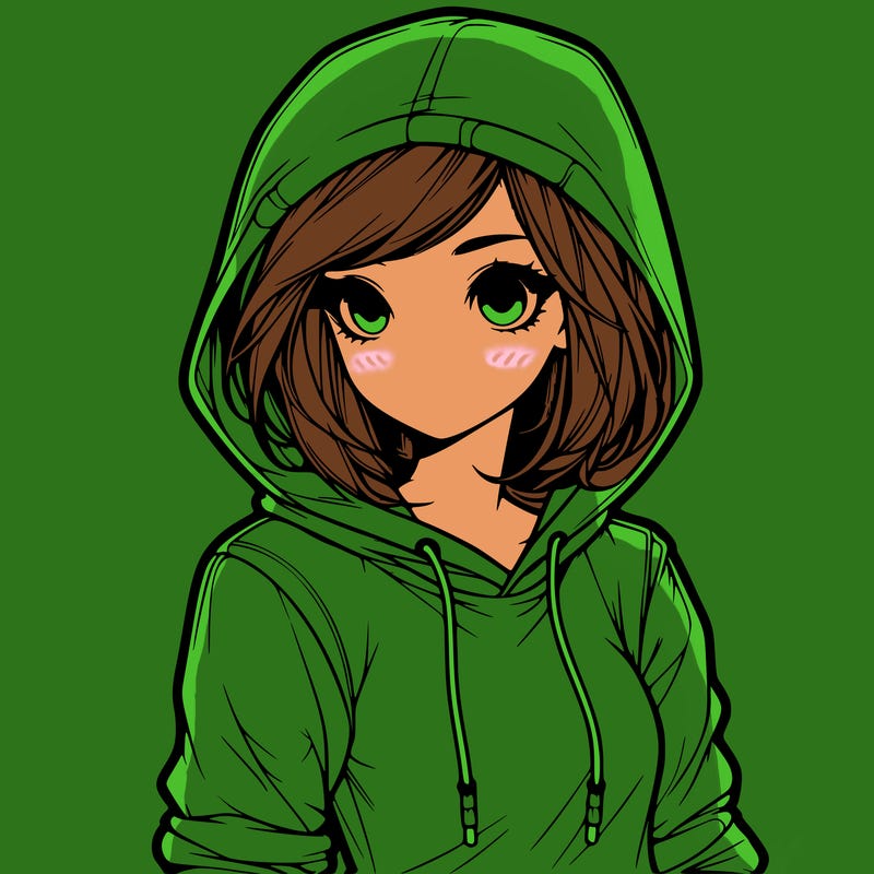 realistic girl with hoodie