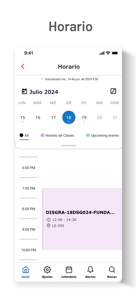 Sise Móvil - Interface do aplicativo Sise Móvil mostrando a grade de aulas do estudante e a visualização do calendário mensal