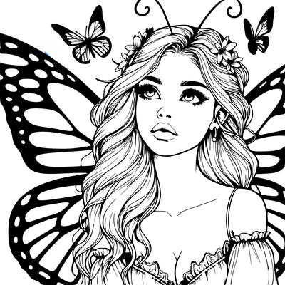 butterfly fairy realistic girl