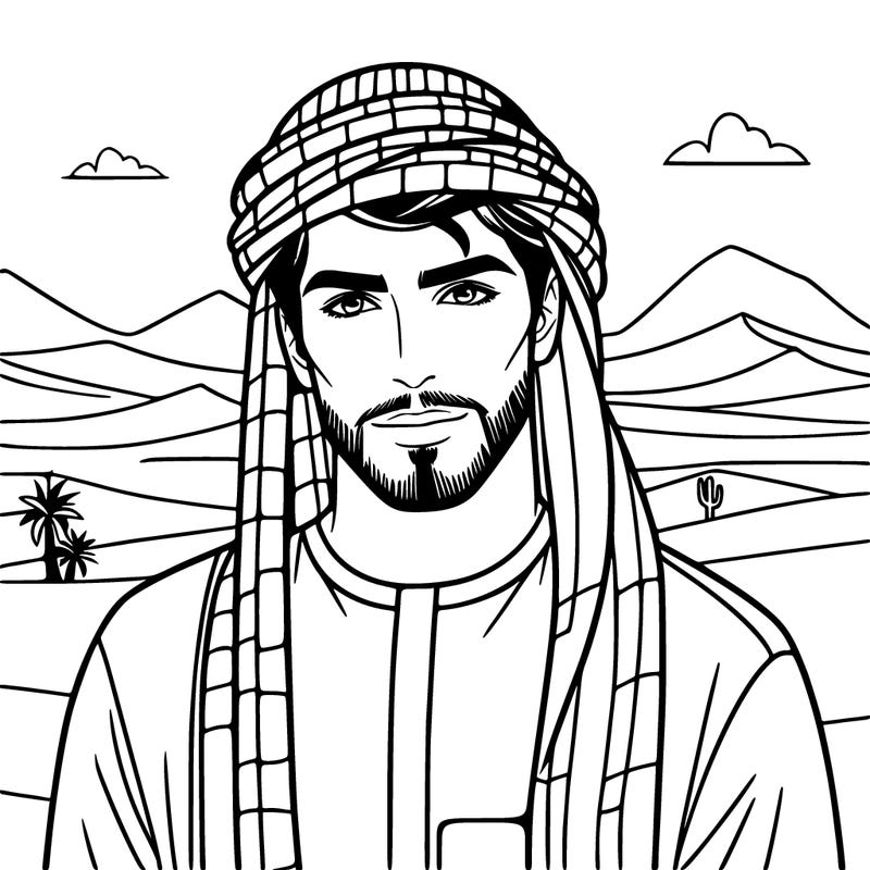 arab in the desert handsome tall, 21 year old man