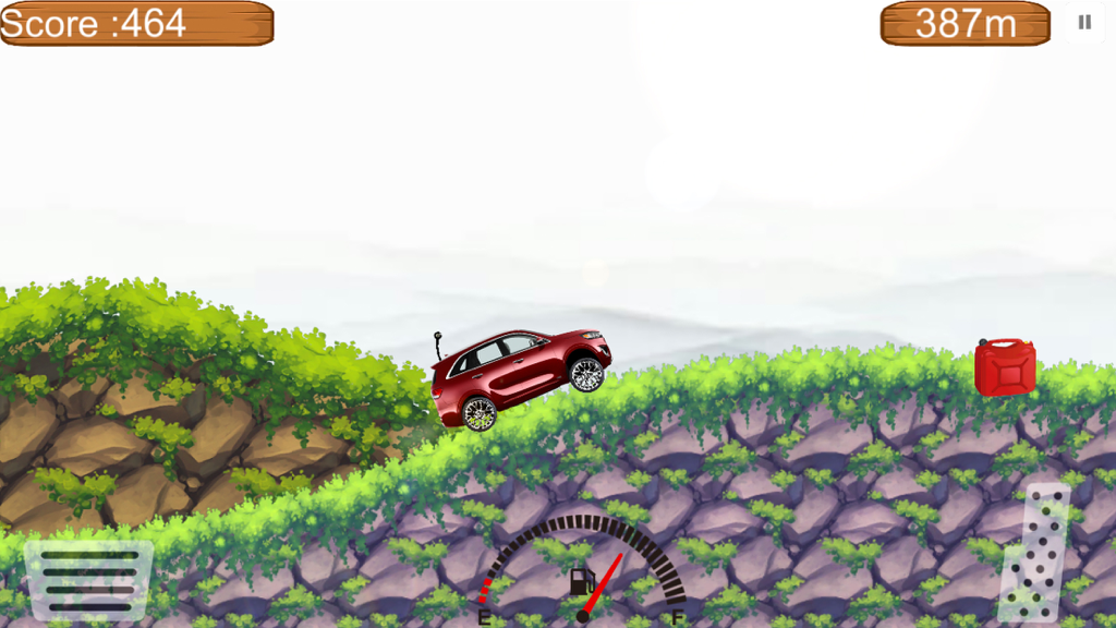 4X4 Top SUVs Climbing Hill Top Racing Game - Red SUV climbing a rocky mountain in a physics based 2D racing game