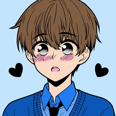 manga boy blushing