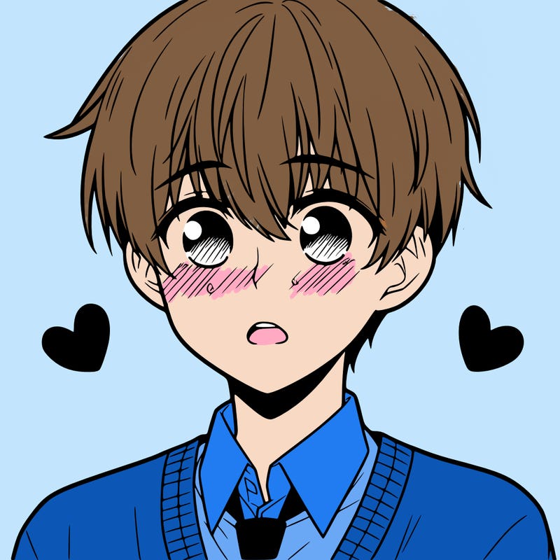 manga boy blushing