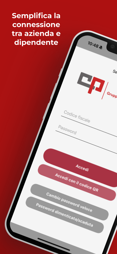 Login screen of the CPeople mobile app for employee human resources management