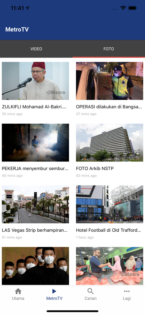 Harian Metro Mobile - Harian Metro Mobile app MetroTV photo gallery interface
