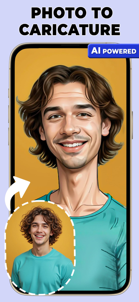 Photo To Caricature Maker - AIを使用して写真が漫画の似顔絵に変換された前後の比較