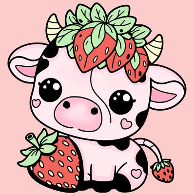 cute strawberry cow