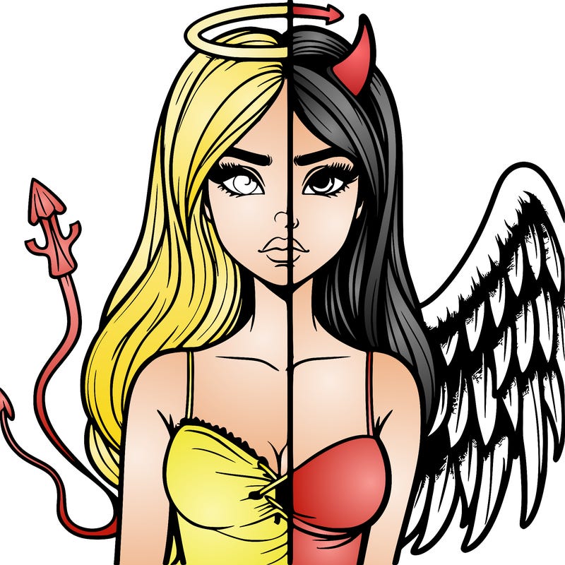 devil vs angel realistic girl