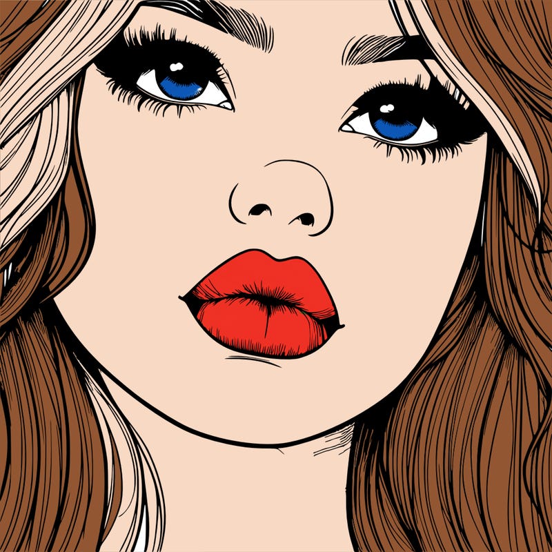really realistic girl with lips