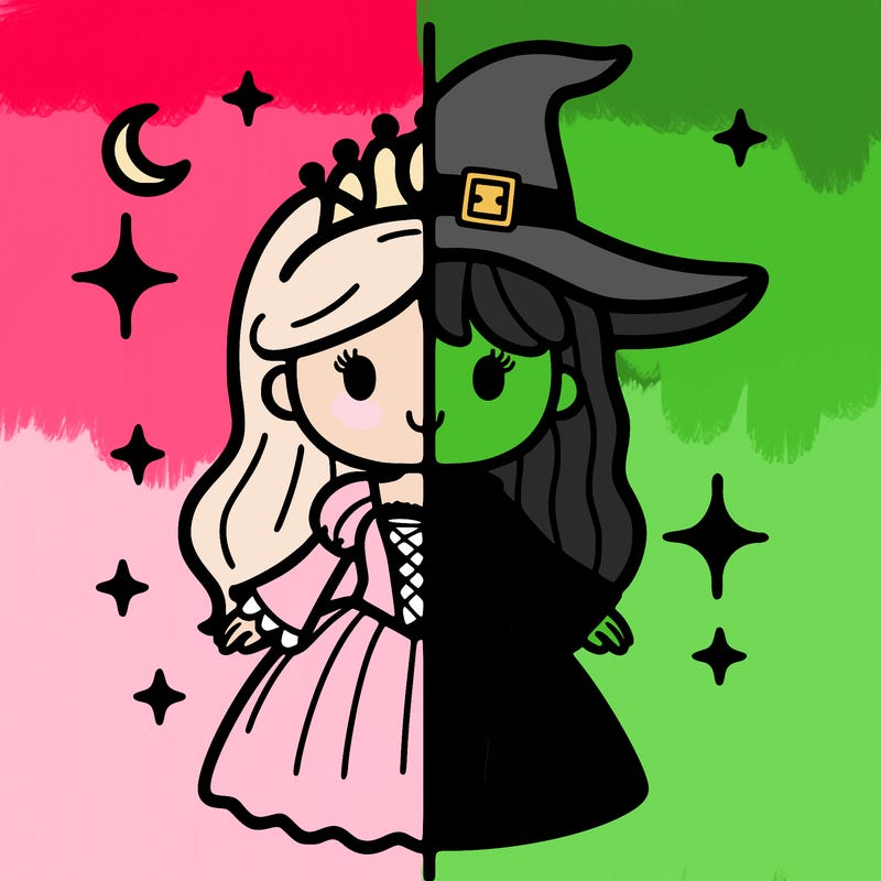 split princess and witch