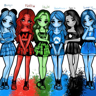 a group of girls realistic