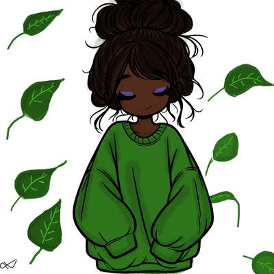 girl with baggy sweatshirt and messy bun