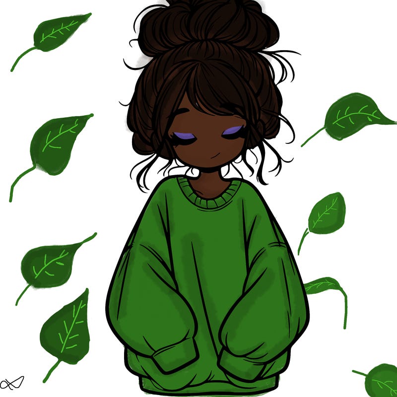 girl with baggy sweatshirt and messy bun