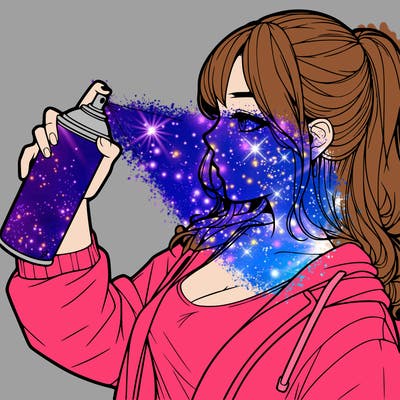 a realistic girl spray, painting