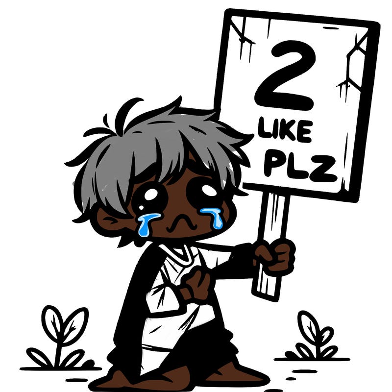 small poor toddler crying with sign that says 2 like plz