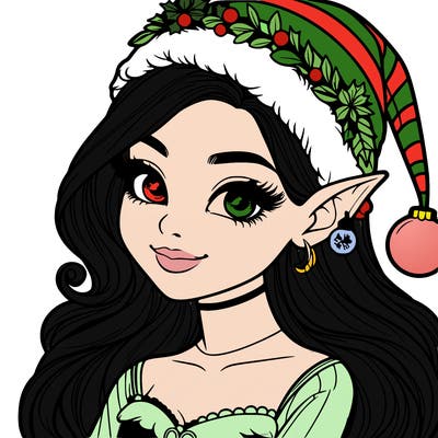 christmas girl elf realistic