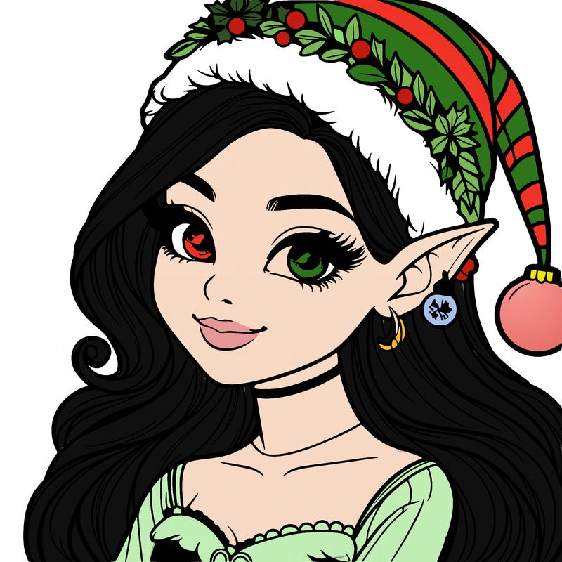 christmas girl elf realistic