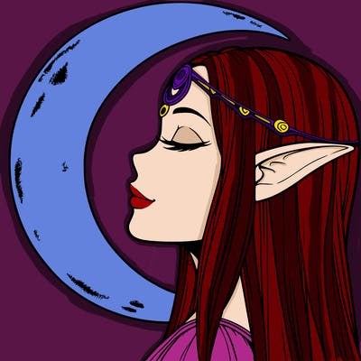 a realistic moon elf