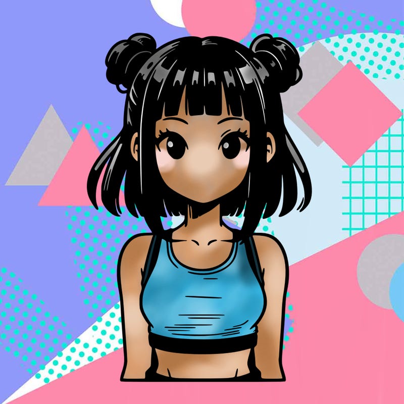 manga girl with crop top