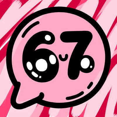 bubble that says 67