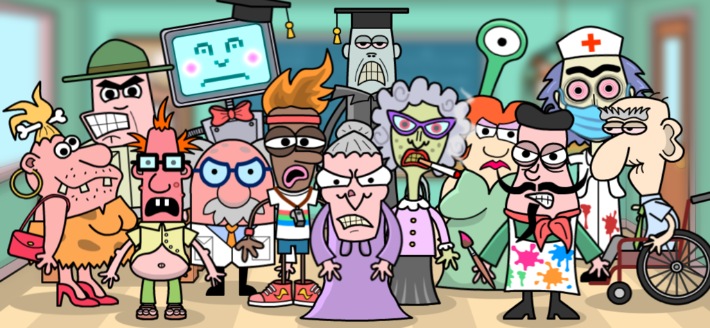 Bash the Teacher! School Prank - バッシュ・ザ・ティーチャー！学校いたずらゲームの13人の面白くて恐ろしいカートゥーン風の先生たち。