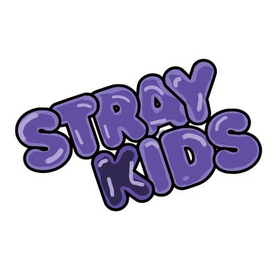 bubble letters saying stray kids
