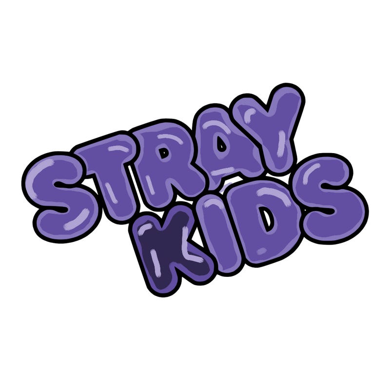 bubble letters saying stray kids
