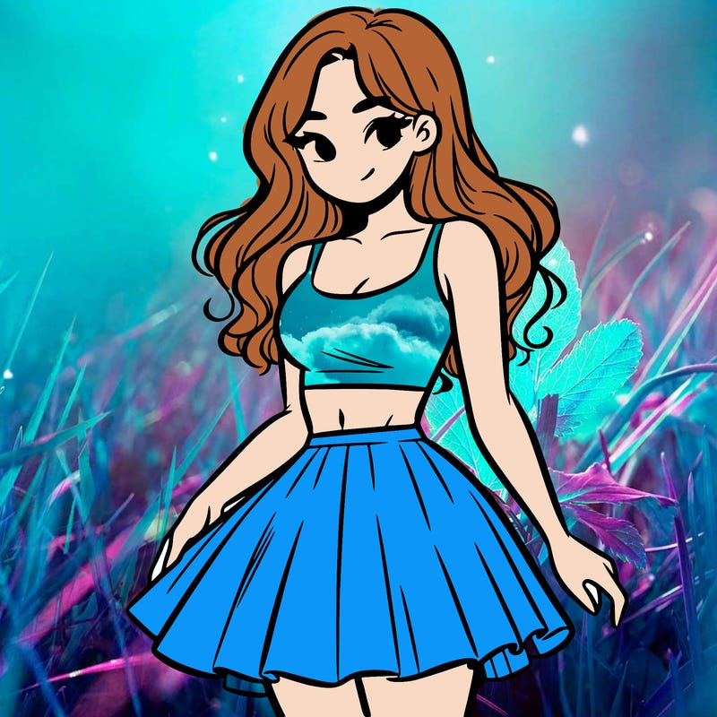 woman in a skirt and crop top