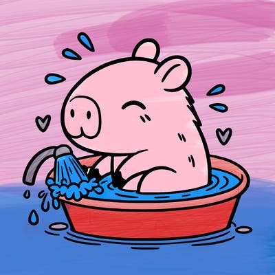 capybara taking a bath